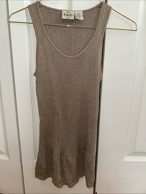 Tailor B. Moss Shimmery Taupe Ribbed Tank